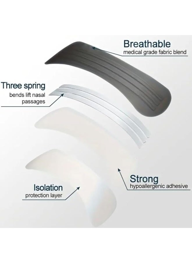 30 Pcs Advanced Black Nasal Strips – Extra Strength Anti Snoring Nose Tape for Breathing & Congestion Relief – Hypoallergenic Sleep Aid for Night & Sports – Breathe Better Instantly - Image 4